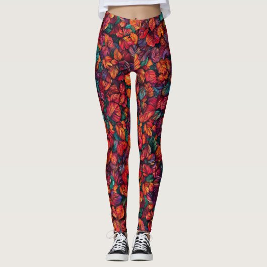 Vibrant Autumn Leaves Leggings (Voorkant)