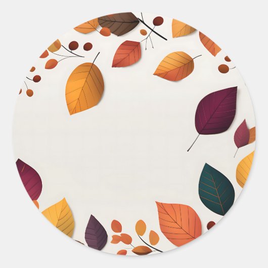 Vibrant Autumn Leaves Ronde Sticker (Voorkant)