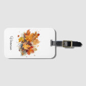 Vibrant Autumn Maple Waterverf, op maat Bagagelabel (Voorkant (horizontaal))