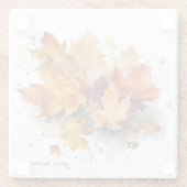 Vibrant Autumn Maple Waterverf, op maat Glazen Onderzetter (Achterkant)