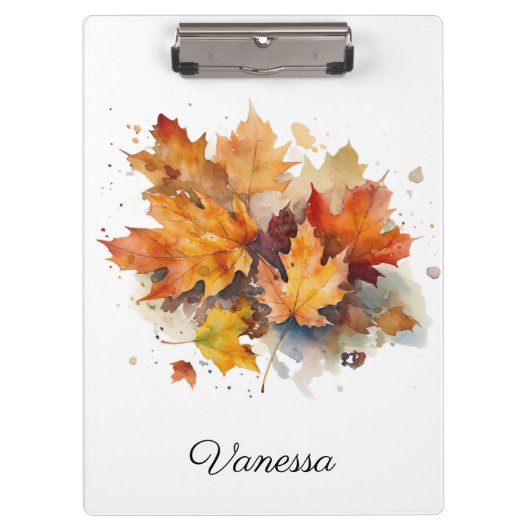 Vibrant Autumn Maple Waterverf, op maat Klembord (Voorkant)