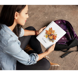 Vibrant Autumn Maple Waterverf, op maat Notitieboek