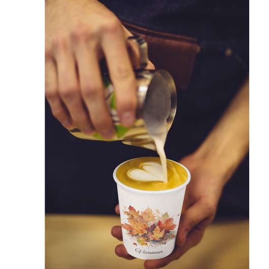 Vibrant Autumn Maple Waterverf, op maat Papieren Bekers