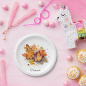 Vibrant Autumn Maple Waterverf, op maat Papieren Bordje (Feest)