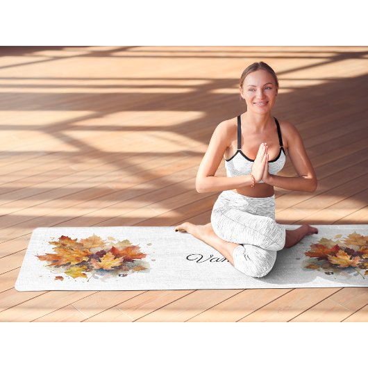 Vibrant Autumn Maple Waterverf, op maat Yogamat