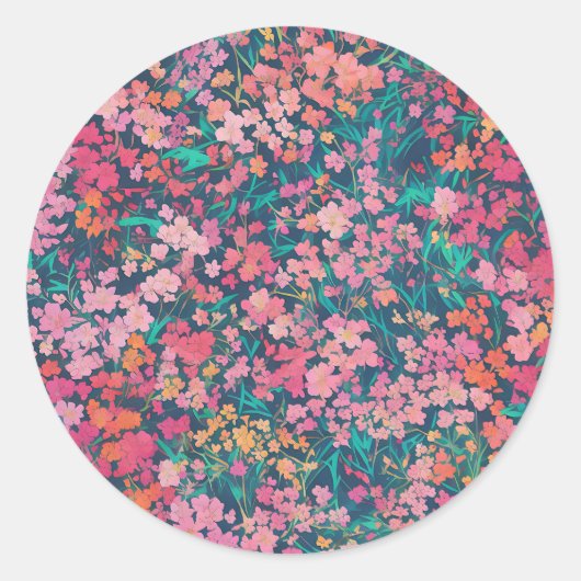 Vibrant Azalea Floral Ronde Sticker (Voorkant)