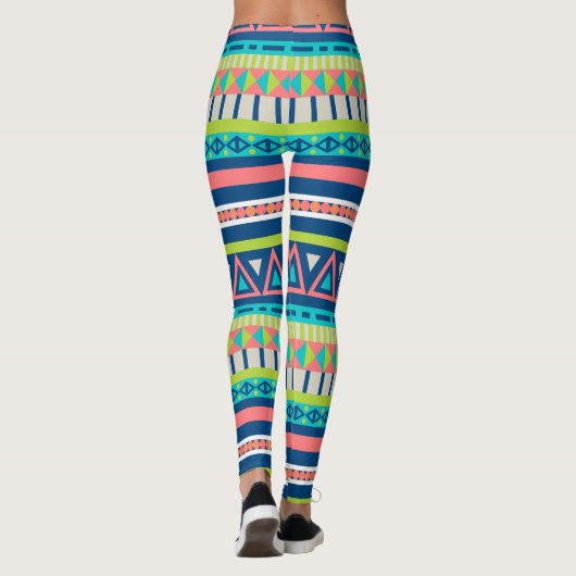 Vibrant Aztec Patroon Leggings (Achterkant)
