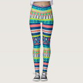Vibrant Aztec Patroon Leggings (Voorkant)