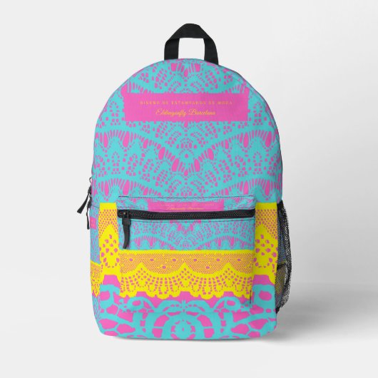 Vibrant Barceloneta Lace Backpack – Colorful Barce Bedrukte Rugzak (Voorkant)