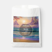 Vibrant Beach Background Faux Glitter Weddenschap Bedankzakje (Voorkant)