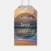 Vibrant Beach Background Faux Glitter Weddenschap Cadeaulabel (Voorkant)