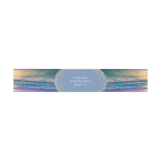 Vibrant Beach Background Faux Glitter Weddenschap Uitnodigingen Wikkel (Vlak)