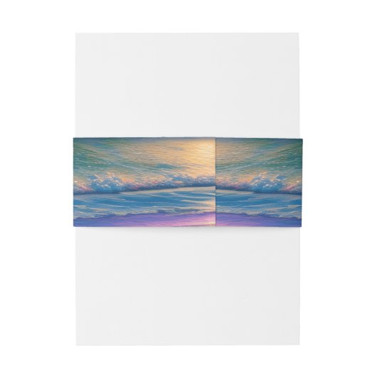 Vibrant Beach Background Faux Glitter Weddenschap Uitnodigingen Wikkel (Achterkant Voorbeeld)