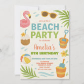 Vibrant Beach Verjaardag Uitnodiging & Decor voor  (Voorkant)