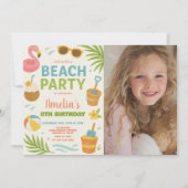 Vibrant Beach Verjaardag Uitnodiging & Decor voor  (Voorkant)