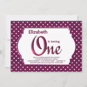 Vibrant Berry Red Polka Dot 1e verjaardag Kaart (Voorkant)