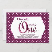 Vibrant Berry Red Polka Dot 1e verjaardag