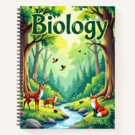 Vibrant Biology Forest Animals Notebook - Personal Notitieboek