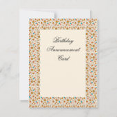 Vibrant Birthday Party Seamless Pattern Aankondiging (Achterkant)