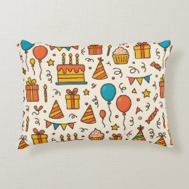 Vibrant Birthday Party Seamless Pattern Accent Kussen