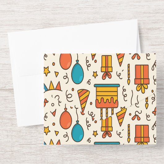 Vibrant Birthday Party Seamless Pattern All In One Uitnodiging (Envelop)