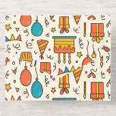Vibrant Birthday Party Seamless Pattern All In One Uitnodiging (Achterzijde)