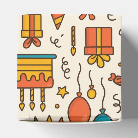 Vibrant Birthday Party Seamless Pattern Bedankdoosjes (Bovenkant)