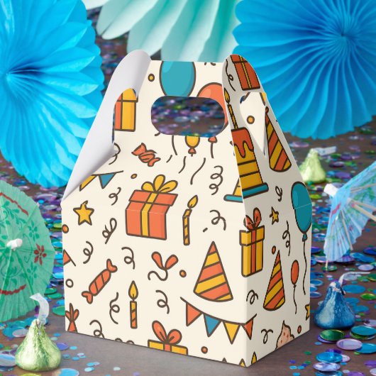 Vibrant Birthday Party Seamless Pattern Bedankdoosjes (Feest)