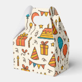 Vibrant Birthday Party Seamless Pattern Bedankdoosjes (Achterkant)