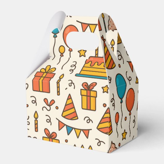 Vibrant Birthday Party Seamless Pattern Bedankdoosjes (Achterkant)