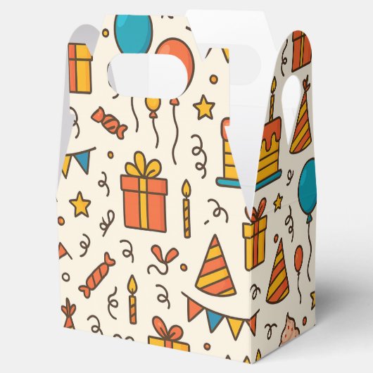 Vibrant Birthday Party Seamless Pattern Bedankdoosjes (Geopend)