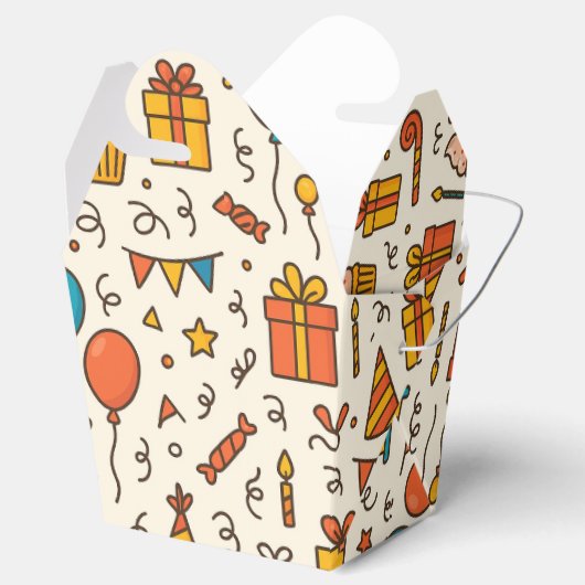 Vibrant Birthday Party Seamless Pattern Bedankdoosjes (Geopend)