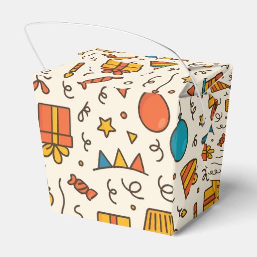 Vibrant Birthday Party Seamless Pattern Bedankdoosjes (Achterkant)