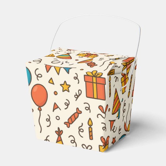 Vibrant Birthday Party Seamless Pattern Bedankdoosjes (Voorkant Zijde)