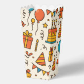 Vibrant Birthday Party Seamless Pattern Bedankdoosjes (Achterkant)