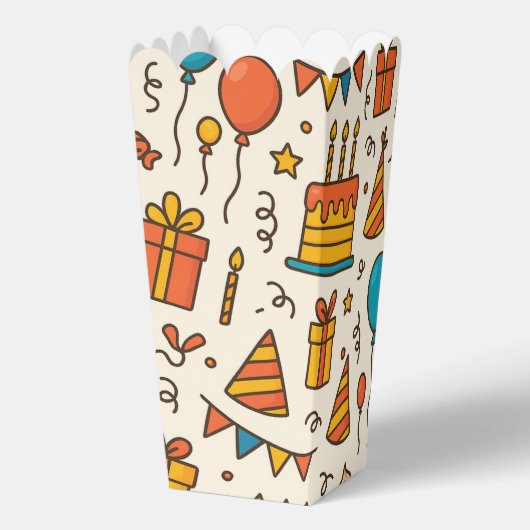 Vibrant Birthday Party Seamless Pattern Bedankdoosjes (Achterkant)