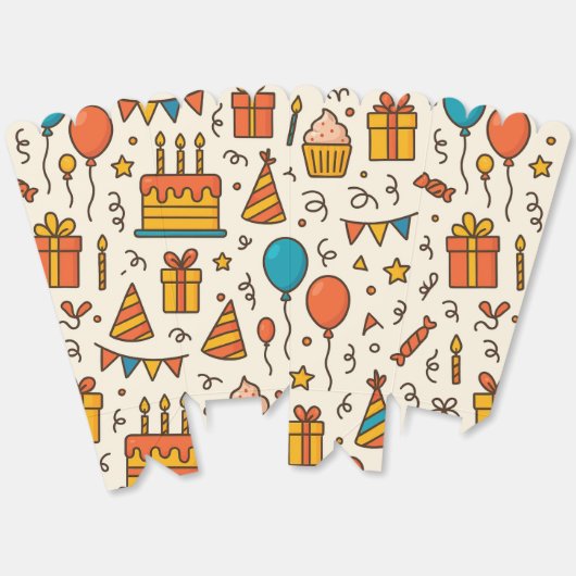 Vibrant Birthday Party Seamless Pattern Bedankdoosjes (Ongevouwen)