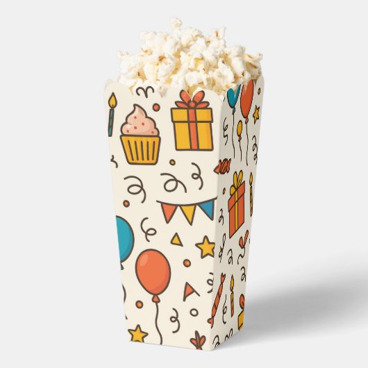 Vibrant Birthday Party Seamless Pattern Bedankdoosjes (Popped)