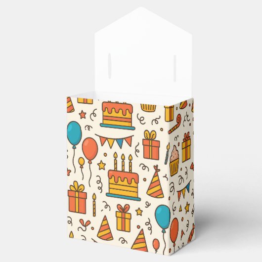 Vibrant Birthday Party Seamless Pattern Bedankdoosjes (Geopend)