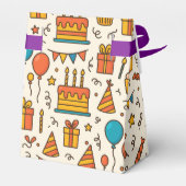 Vibrant Birthday Party Seamless Pattern Bedankdoosjes (Achterkant)