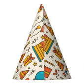 Vibrant Birthday Party Seamless Pattern Feesthoedjes (Achterkant)