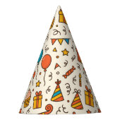 Vibrant Birthday Party Seamless Pattern Feesthoedjes (Voorkant)