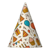 Vibrant Birthday Party Seamless Pattern Feesthoedjes (Links)