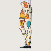 Vibrant Birthday Party Seamless Pattern Leggings (Links)