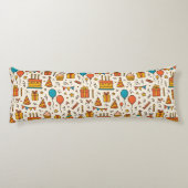 Vibrant Birthday Party Seamless Pattern Lichaamskussen (Achterkant)