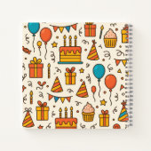 Vibrant Birthday Party Seamless Pattern Notitieboek (Achterkant)