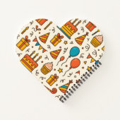 Vibrant Birthday Party Seamless Pattern Notitieboek (Achterkant)