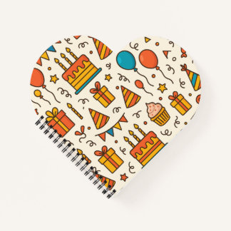 Vibrant Birthday Party Seamless Pattern Notitieboek