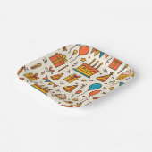 Vibrant Birthday Party Seamless Pattern Papieren Bordje (Gebogen)
