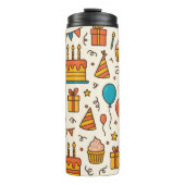 Vibrant Birthday Party Seamless Pattern Thermosbeker (Voorkant)